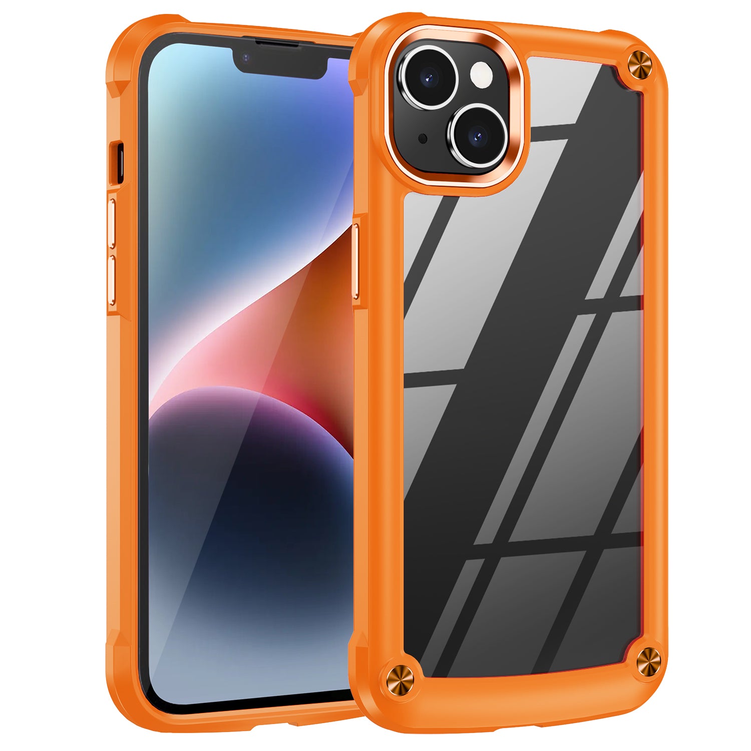 For iPhone 15 Drop-Proof Phone Case Alloy Lens Frame PC TPU Hybrid Back Cover For iPhone 15 Drop-Proof Phone Case Alloy Lens Frame PC TPU Hybrid Back Cover